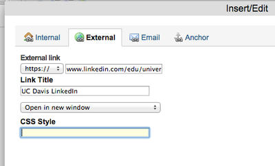 External Link Menu