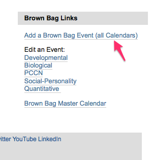 Screenshot of brownbag portlet