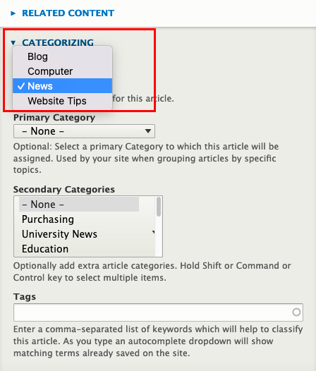 Steps for Article Type
