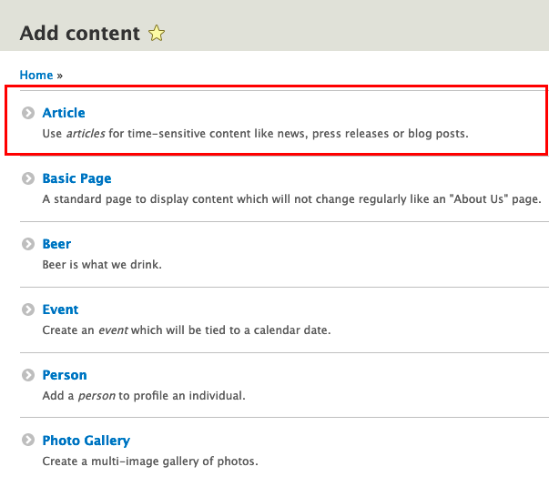 Article from content list