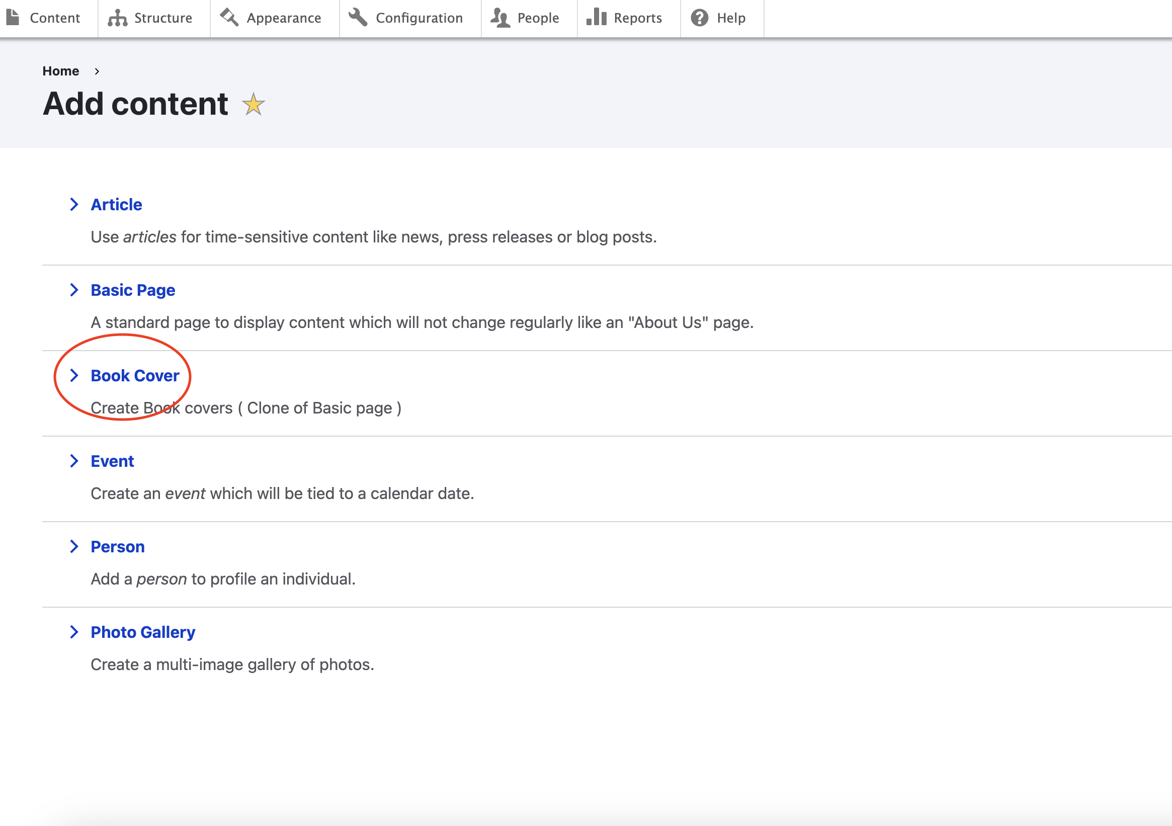 Selecting Book Cover within department website